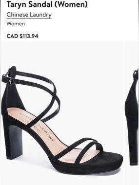 BNWT Chinese Laundry Taryn Black Sandal Heel